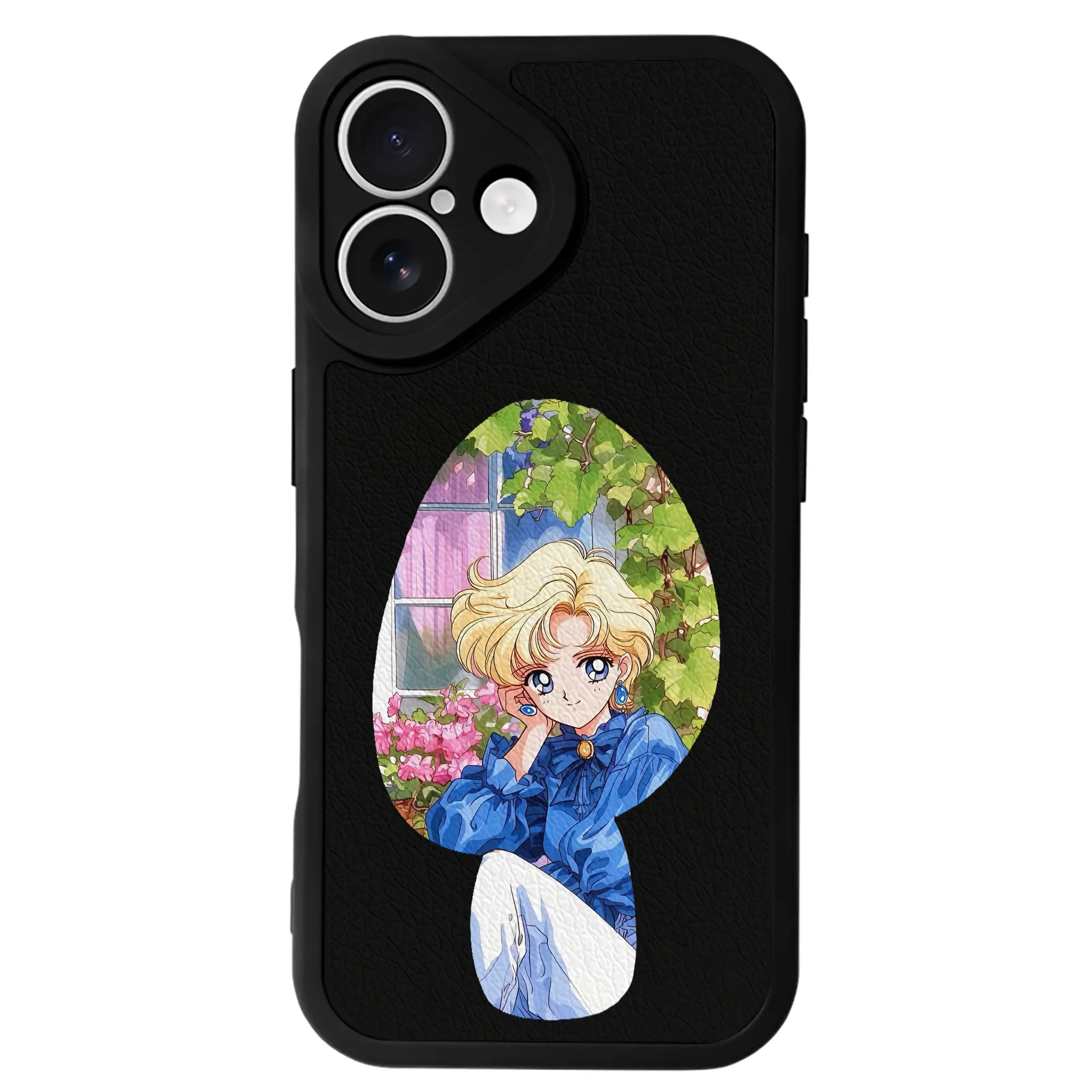 美少女戦士セーラームーン グッズ 天王 はるか - IPhone 16シリーズ対応 ・ シリコンスマホケース ・ レザー調 ・ 高精度フィット ・ 耐衝撃 ・ ワイヤレス充電対応 ・ 精密カット